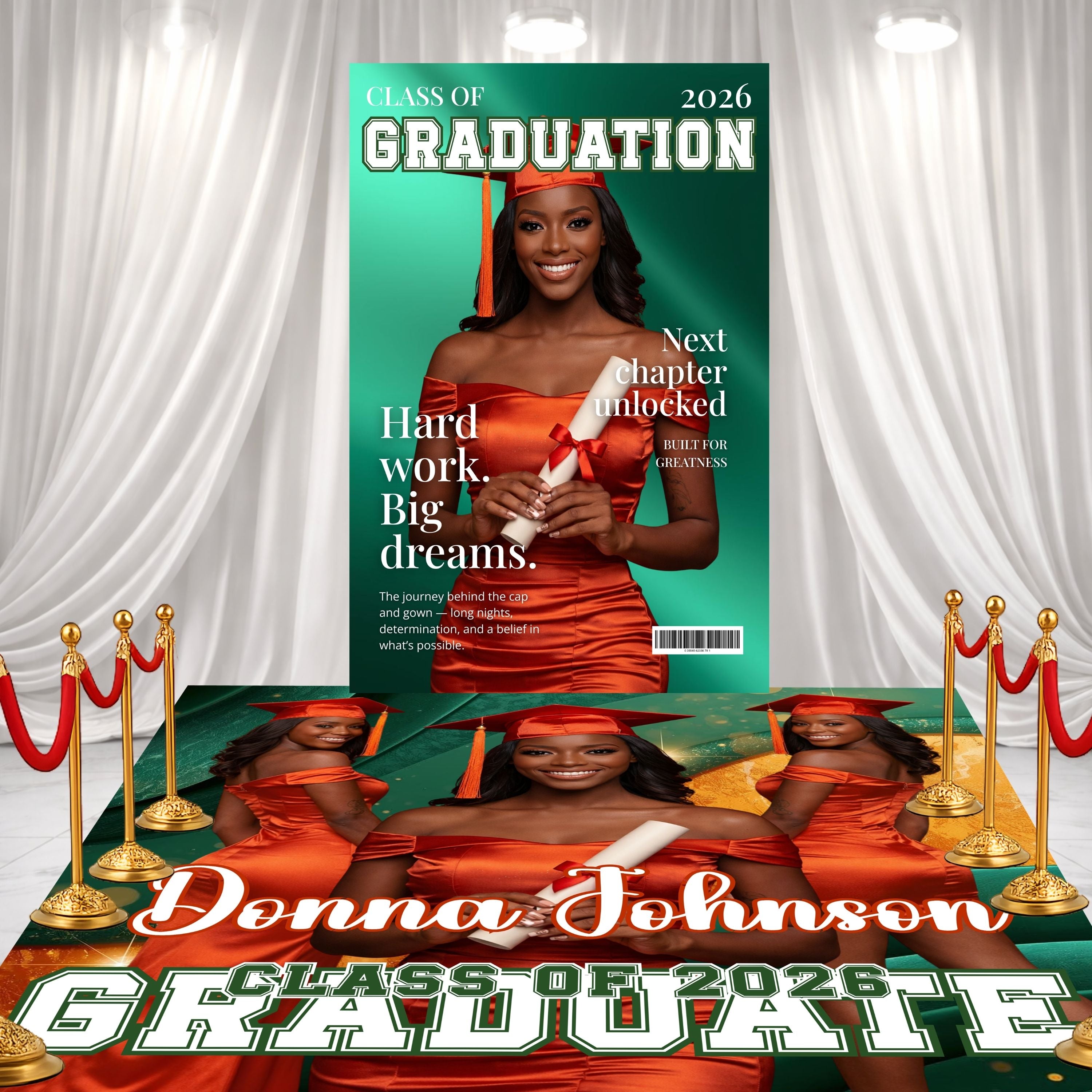 Green & Orange Graduation Decor Set ~COMING SOON