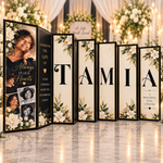 Custom Memorial Accordion Display | Two-View Name & Photo Tribute