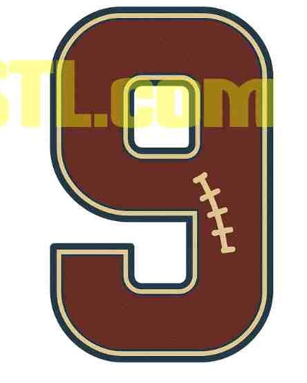 🏈 Football Number Prints & Digital Downloads (0–9)