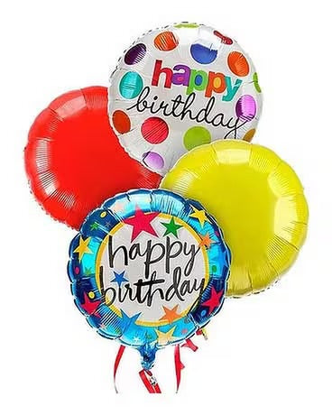 Birthday Balloons – Mylar Helium Filled with Ribbon