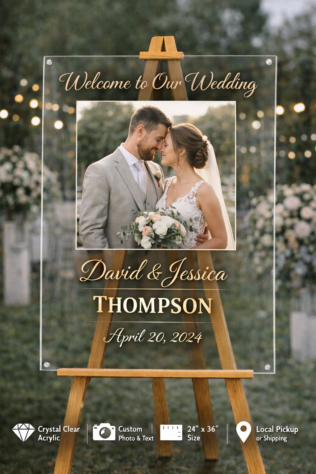 Elegant Custom Acrylic Display Sign