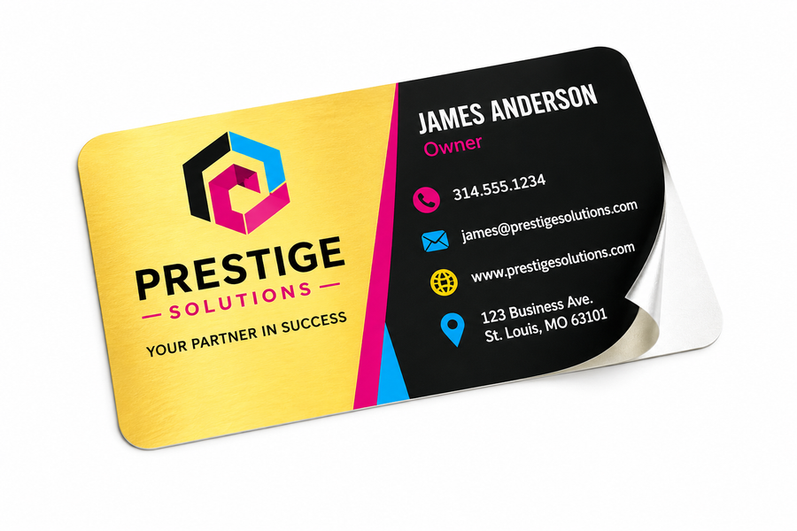 Custom Adhesive Business Cards | Peel and Stick | Sticker Business Cards