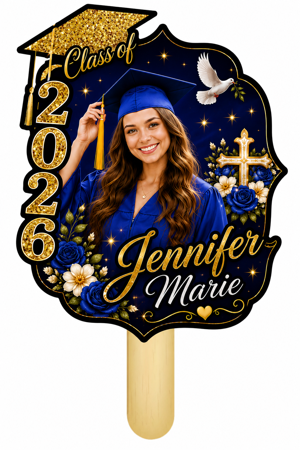 All Things Through Christ Graduation Fan | Custom Colors Available | Sets of 5