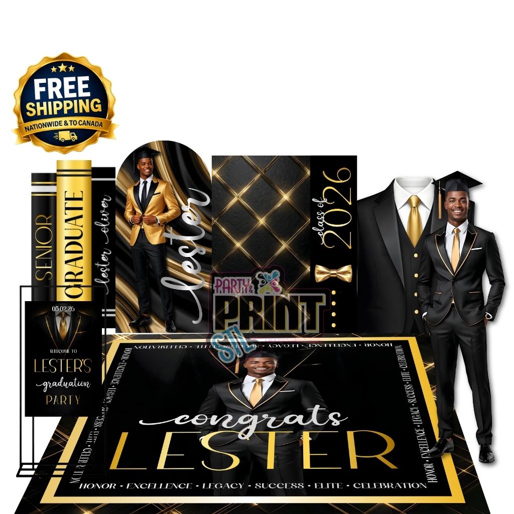 Black Tie Graduation Decor Set | DIAMOND PACKAGE💎
