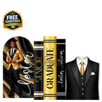 Black Tie Graduation Decor Set | GOLD PACKAGE