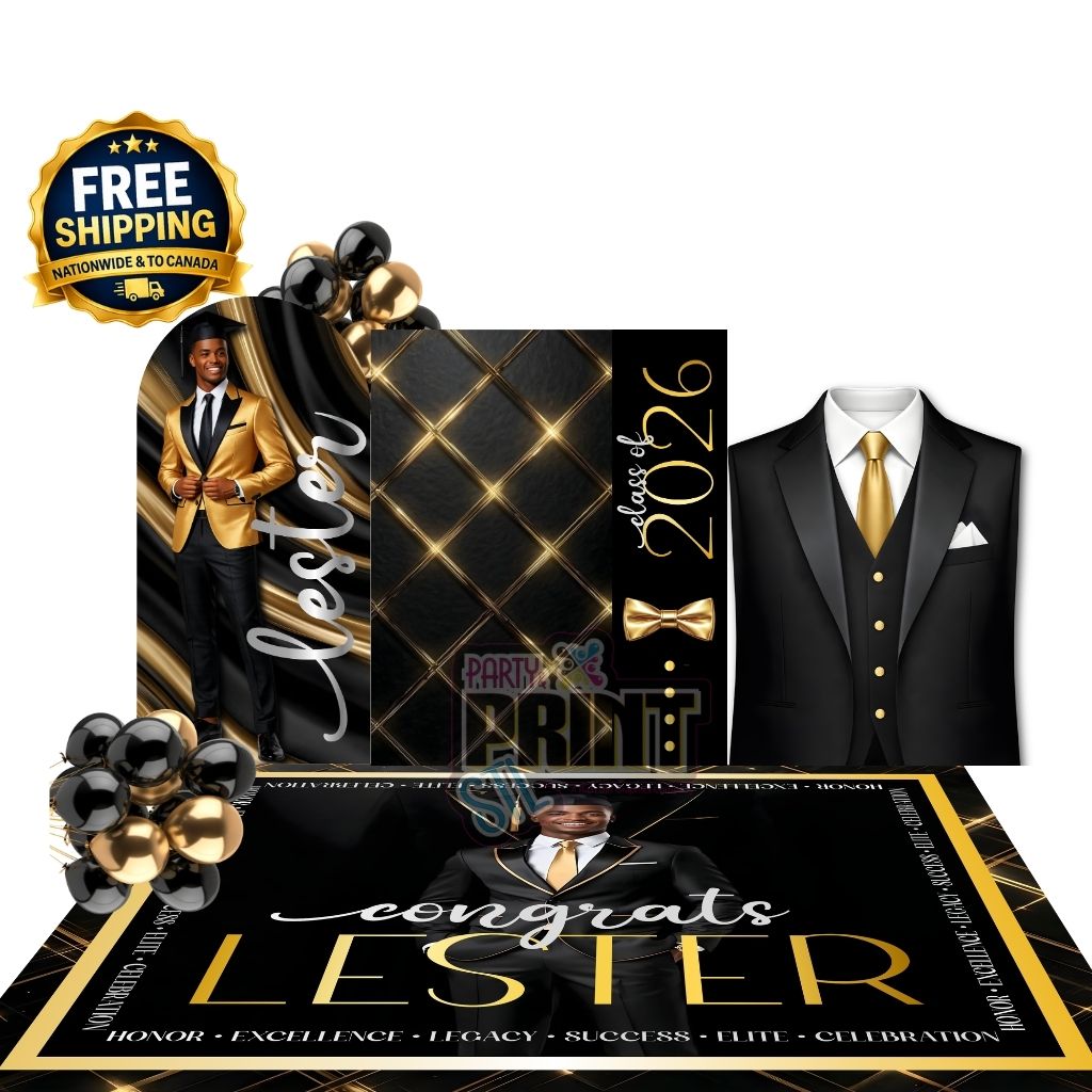 Black Tie Graduation Decor Set | PLATINUM PACKAGE