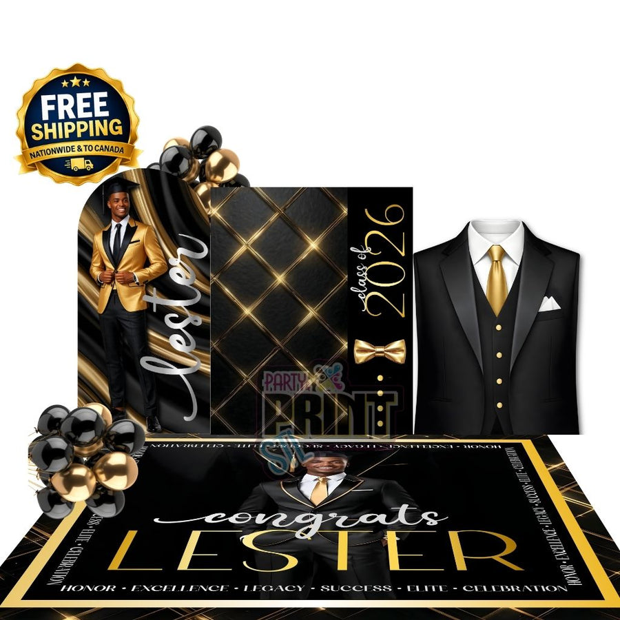 Black Tie Graduation Decor Set | PLATINUM PACKAGE