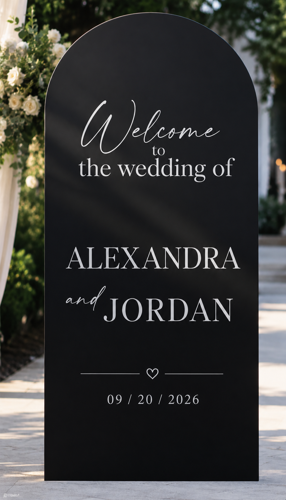 Black Tie Grand Statement Wedding Welcome Boards | Large Personalized Wedding Welcome Board (Copy)