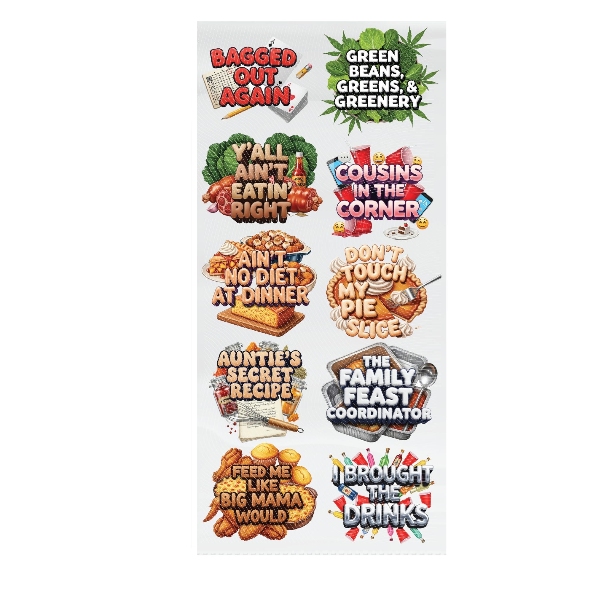 Auntie’s Secret Recipe Gangsheet | Black AF Thanksgiving PNG Bundle | 10 Ready-to-Print DTF/Sublimation Designs