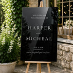 Black Tie Custom Wedding Welcome Sign | Personalized Wedding Welcome Board