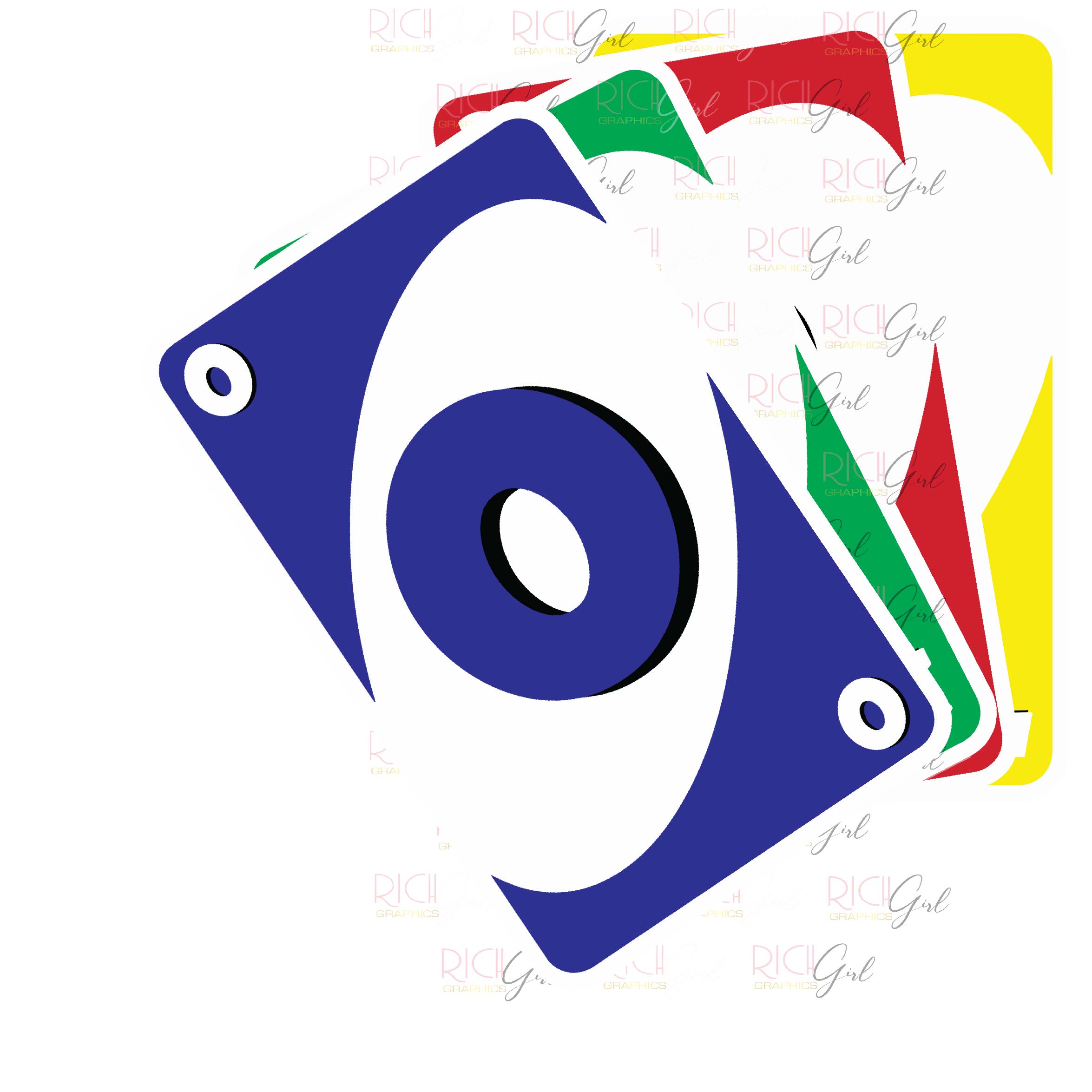 Uno Cutout Props - BLUE CARDS