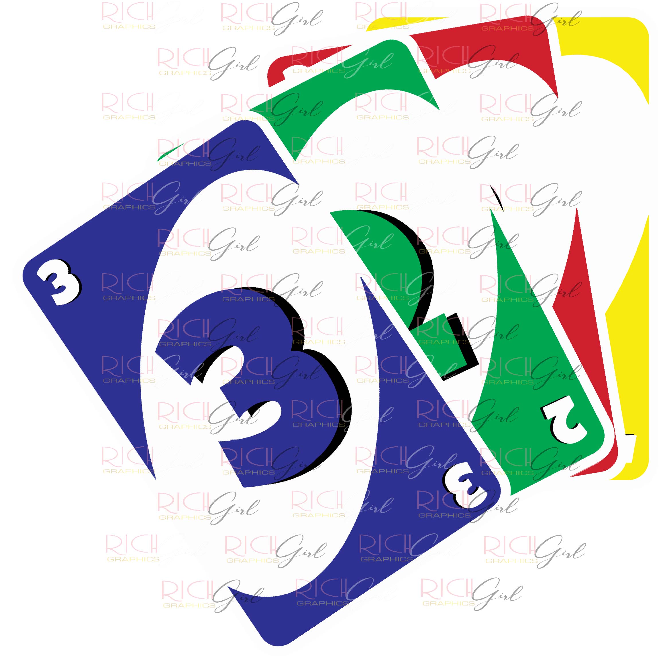Uno Cutout Props - BLUE CARDS
