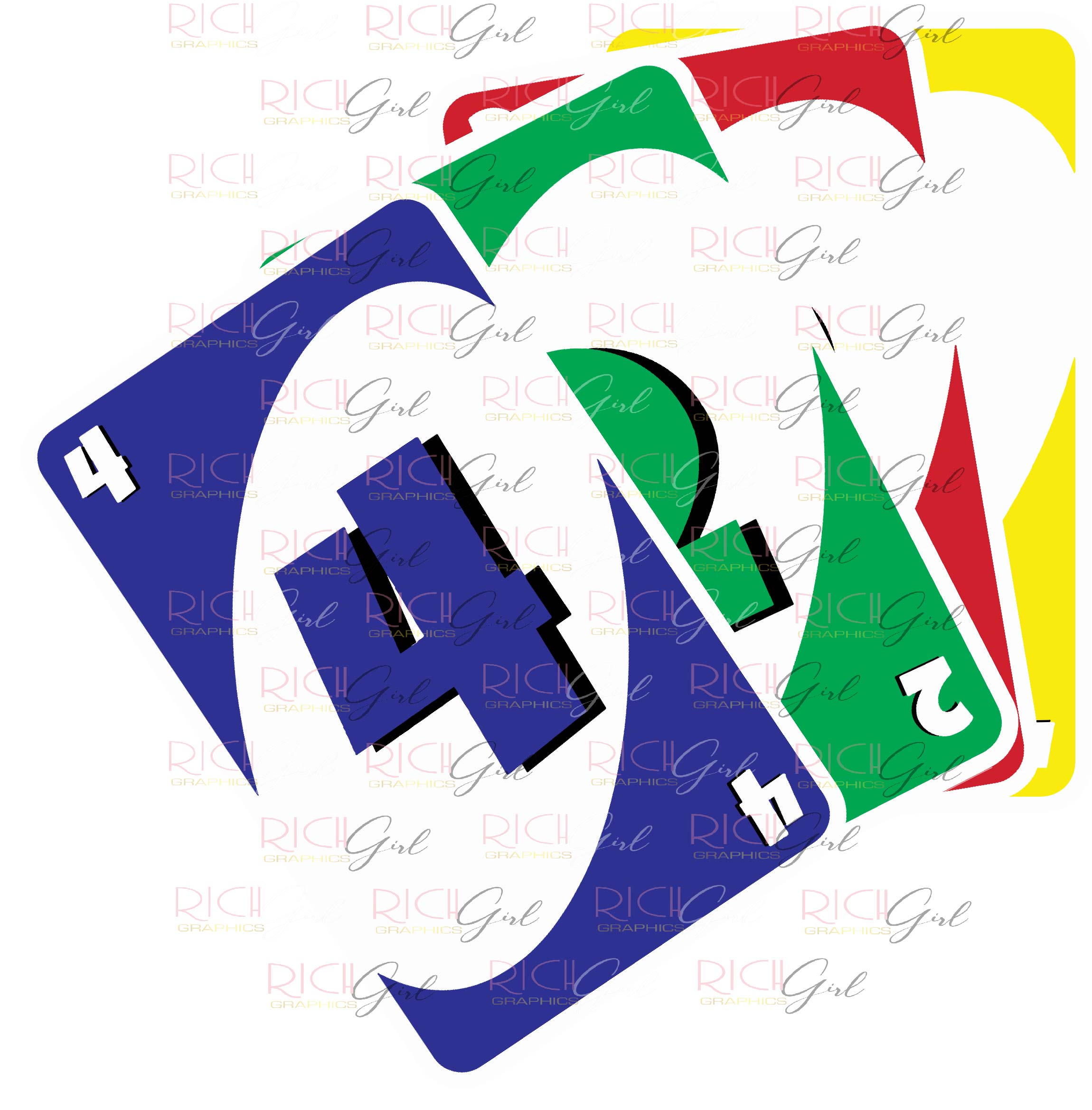 Uno Cutout Props - BLUE CARDS