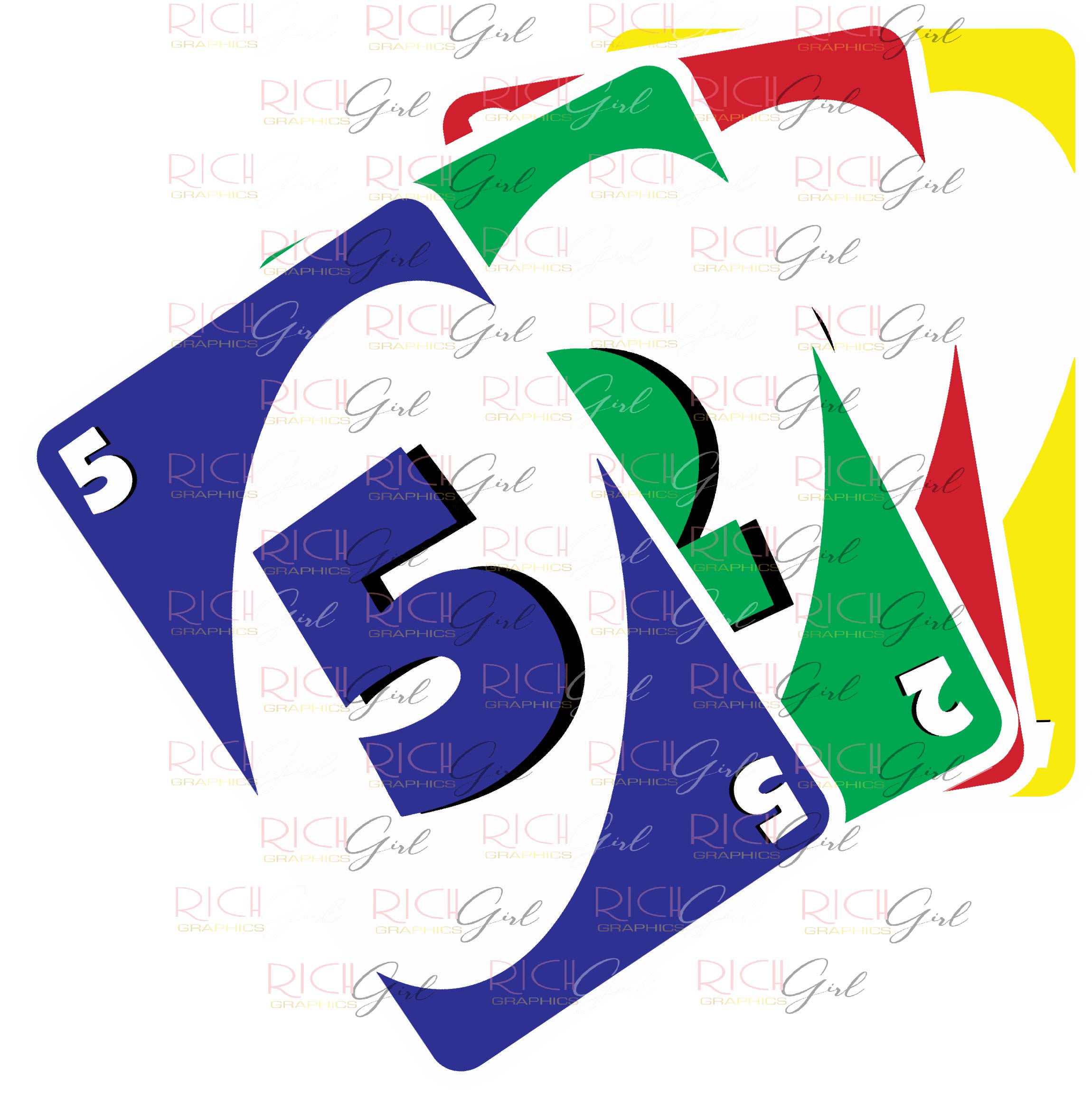 Uno Cutout Props - BLUE CARDS