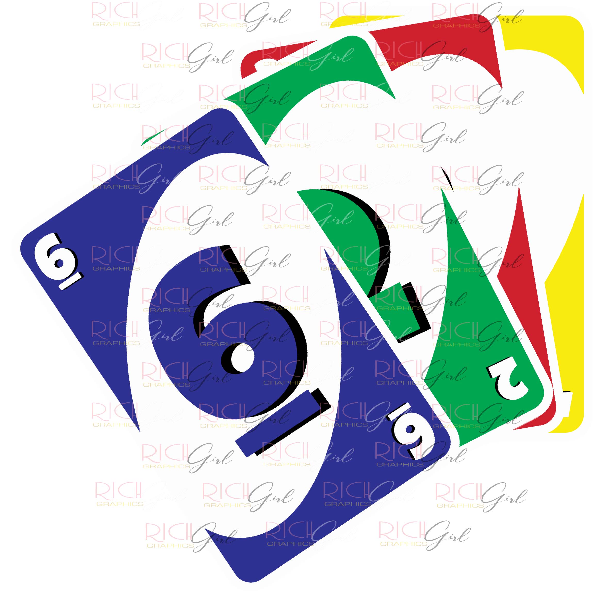 Uno Cutout Props - BLUE CARDS