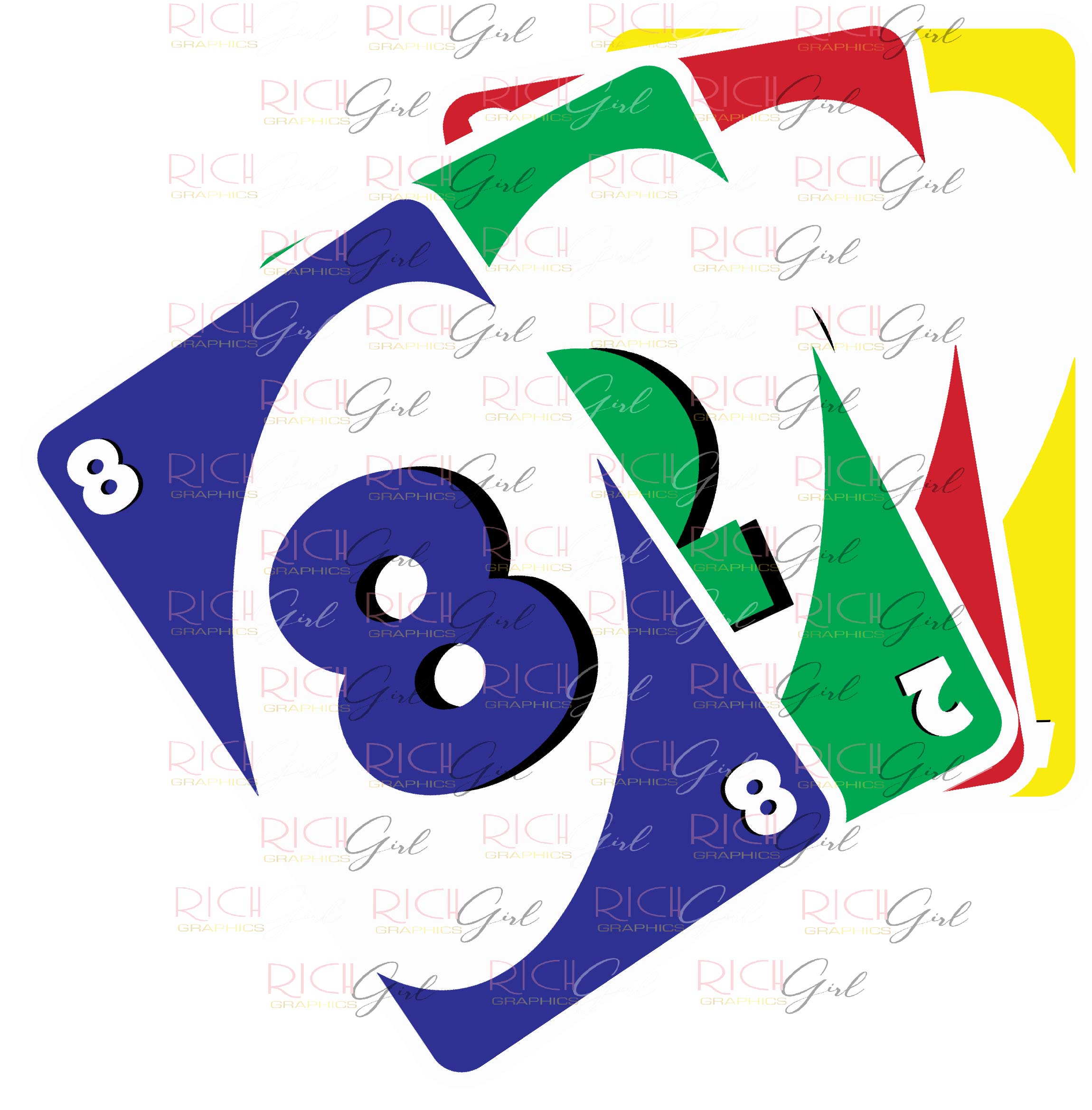 Uno Cutout Props - BLUE CARDS