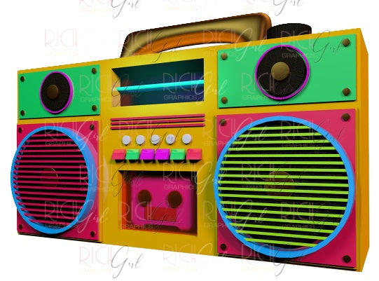 80's Boom Box Cutout Props