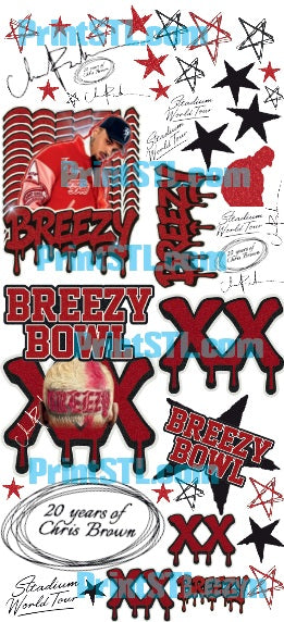 Chris Brown Breezy Bowl Glitter DTF Transfer | Digital Download & Ready-to-Press Print