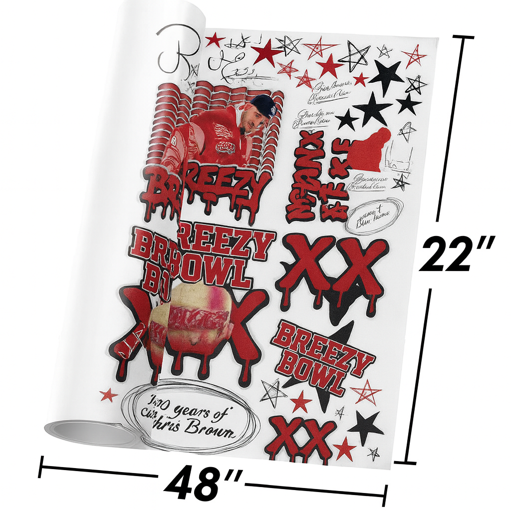 Chris Brown Breezy Bowl Glitter DTF Transfer | Digital Download & Ready-to-Press Print