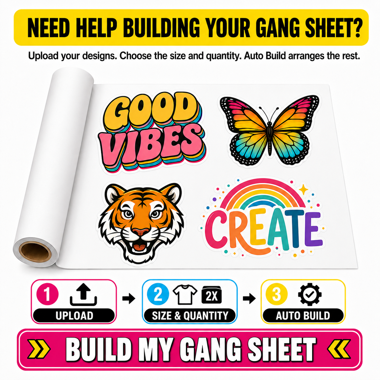 DTF Gangsheet Builder | $6.99 Per Foot