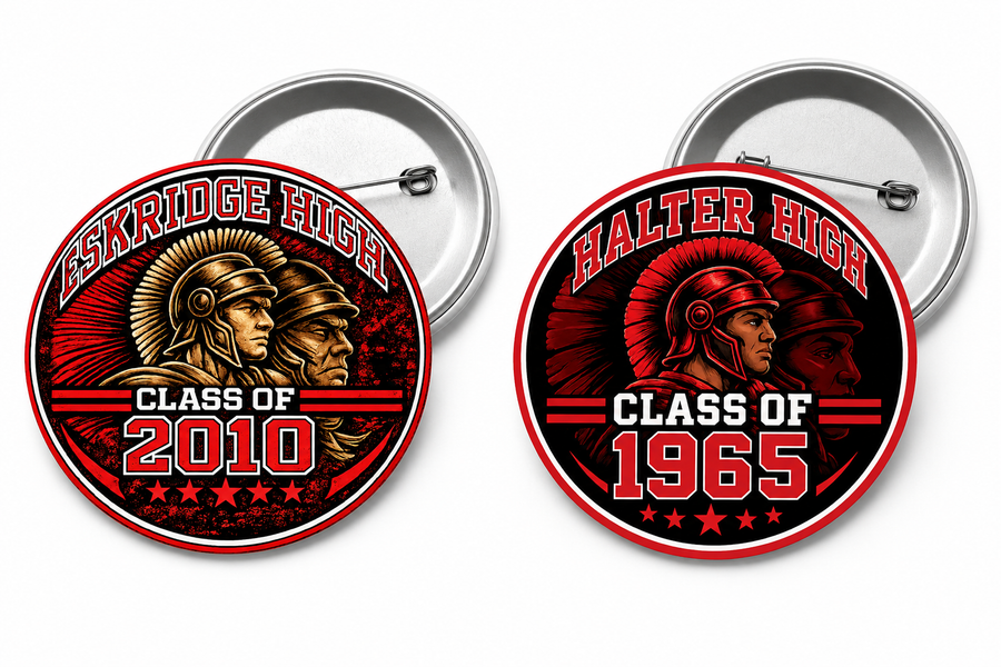 Wellston Alumni Class Year Pinback Button | Custom Eskridge & Halter High Reunion Button | 3" Round School Spirit Pin