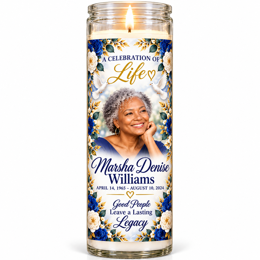 Custom Memorial Candles | Personalized Celebration of Life Candle | Funeral & Memorial Keepsake