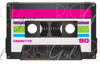 80s Cassette Tape Cutout Props – Retro Party Decor