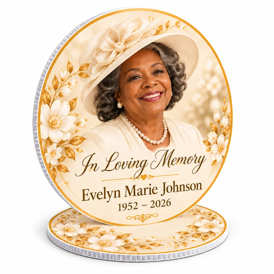 Custom Double-Sided Memorial Centerpiece | Personalized Celebration of Life Table Décor