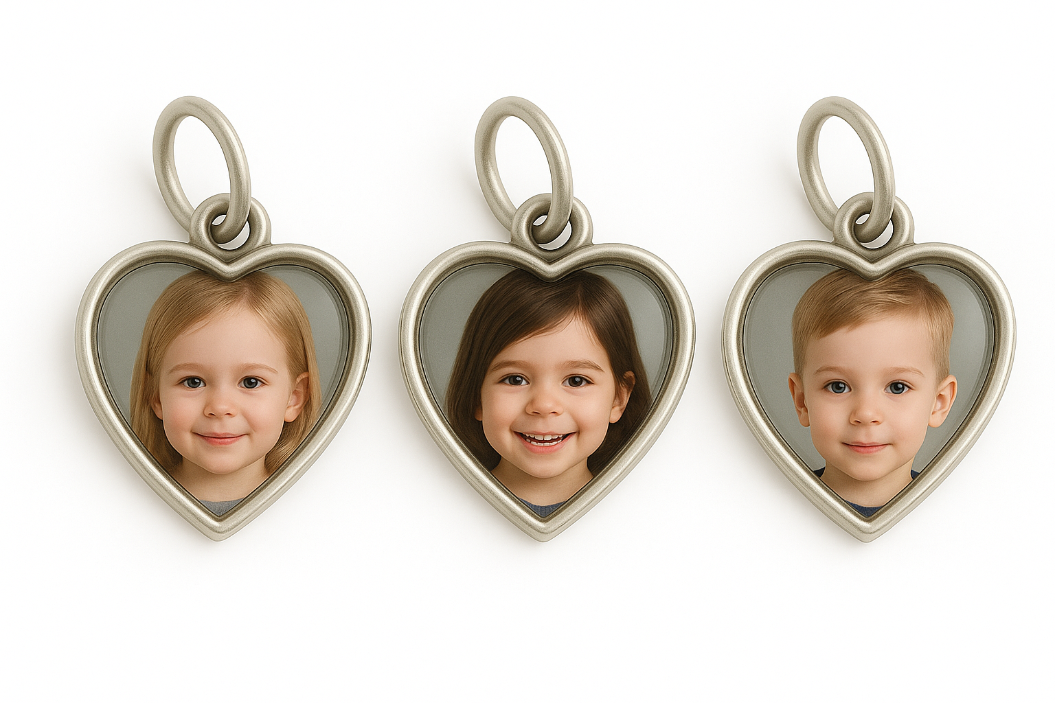Custom Heart-Shaped Photo Charm With Glass Cabochon – Personalized Keepsake Pendant