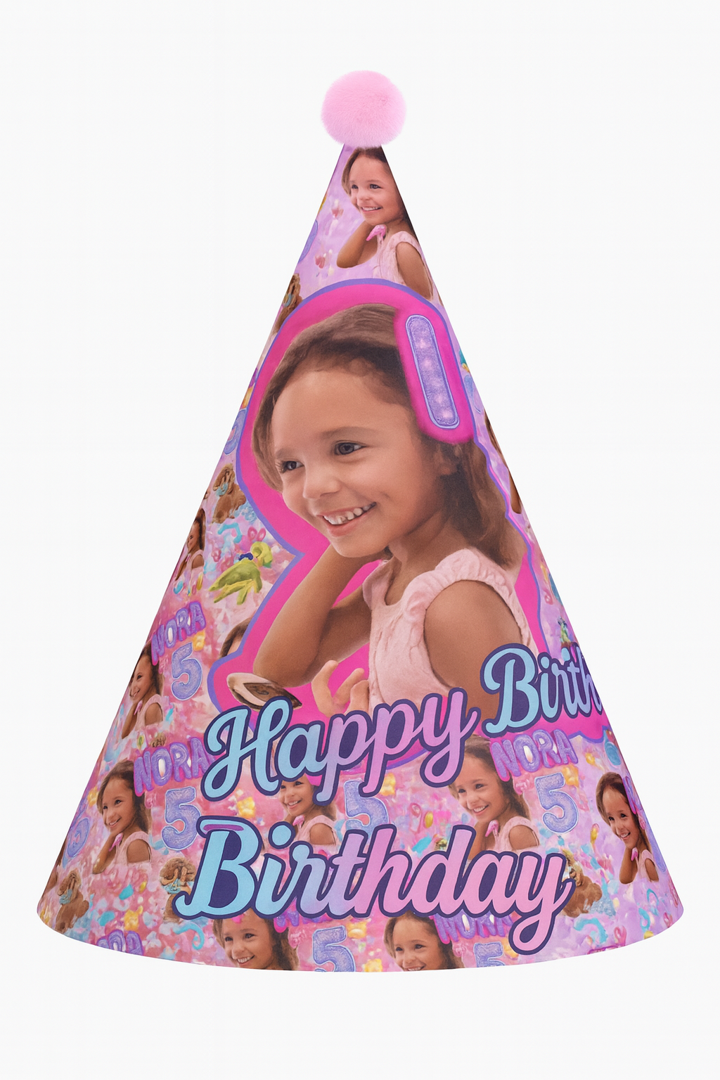 Custom Photo Birthday Party Hat – Personalized Kids Party Cone Hat