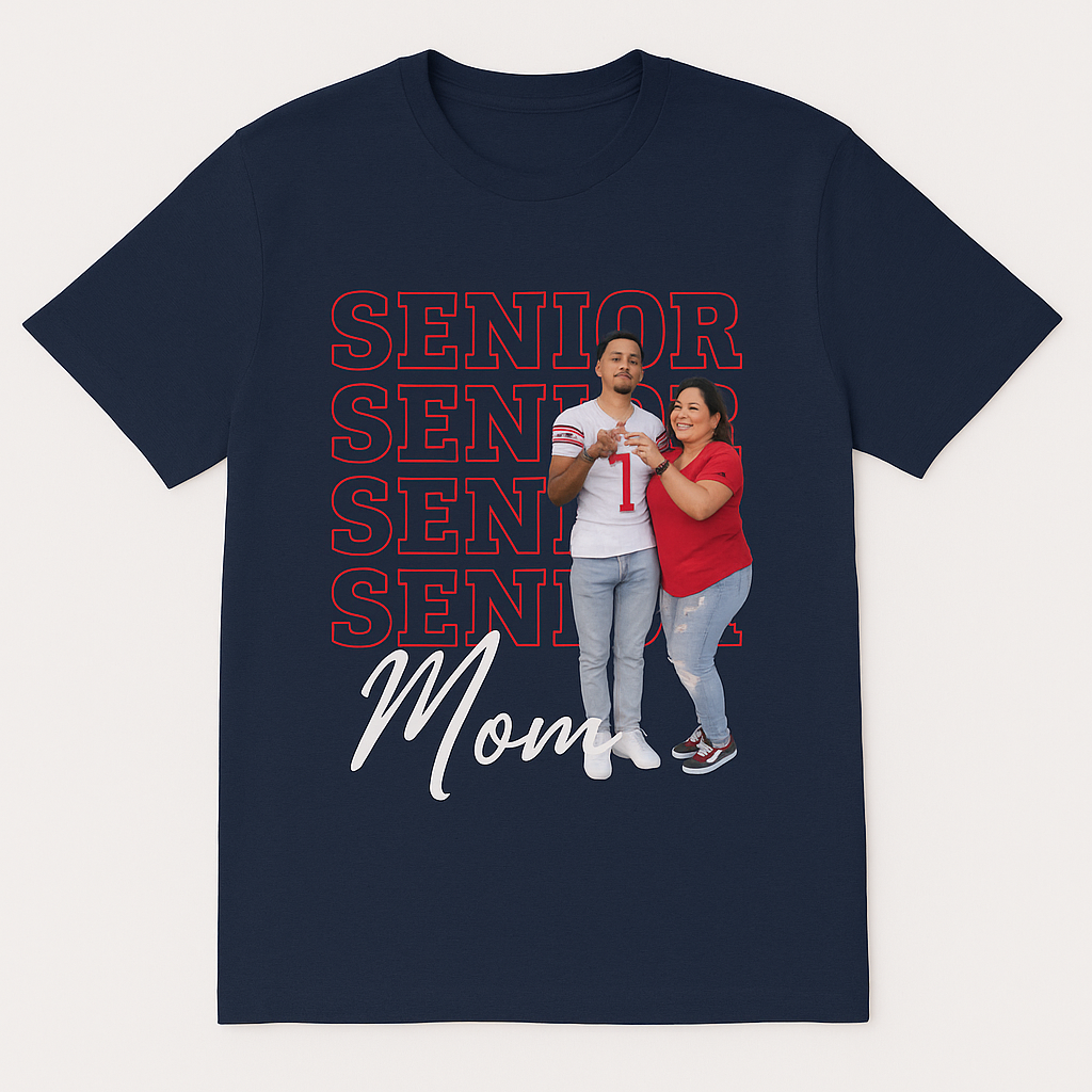 Custom Senior Mom T-Shirt with Photo