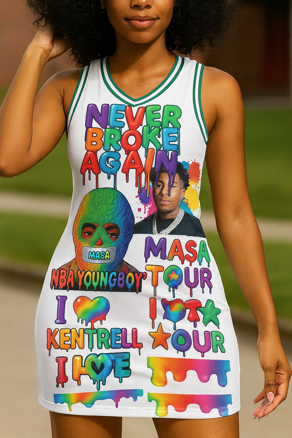 NBA Youngboy Slime Drip Gangsheet | 22x36 DTF Transfer | Never Broke Again, MASA Tour, Rainbow Stars & Slime Ready to Press