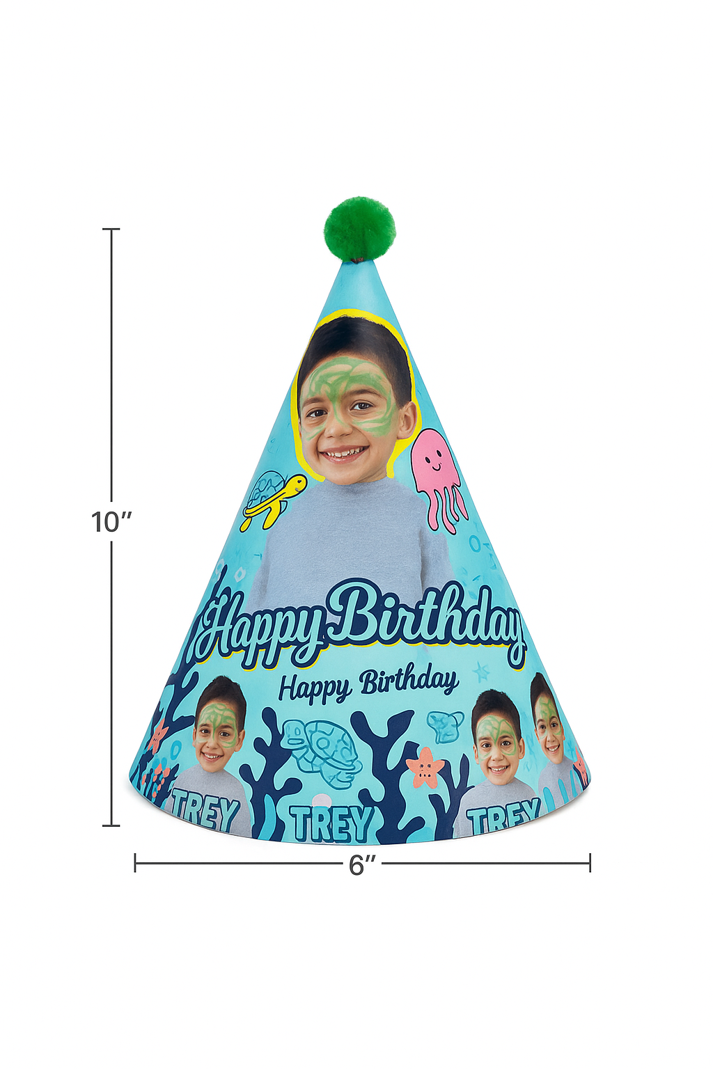 Custom Photo Birthday Party Hat – Personalized Kids Party Cone Hat