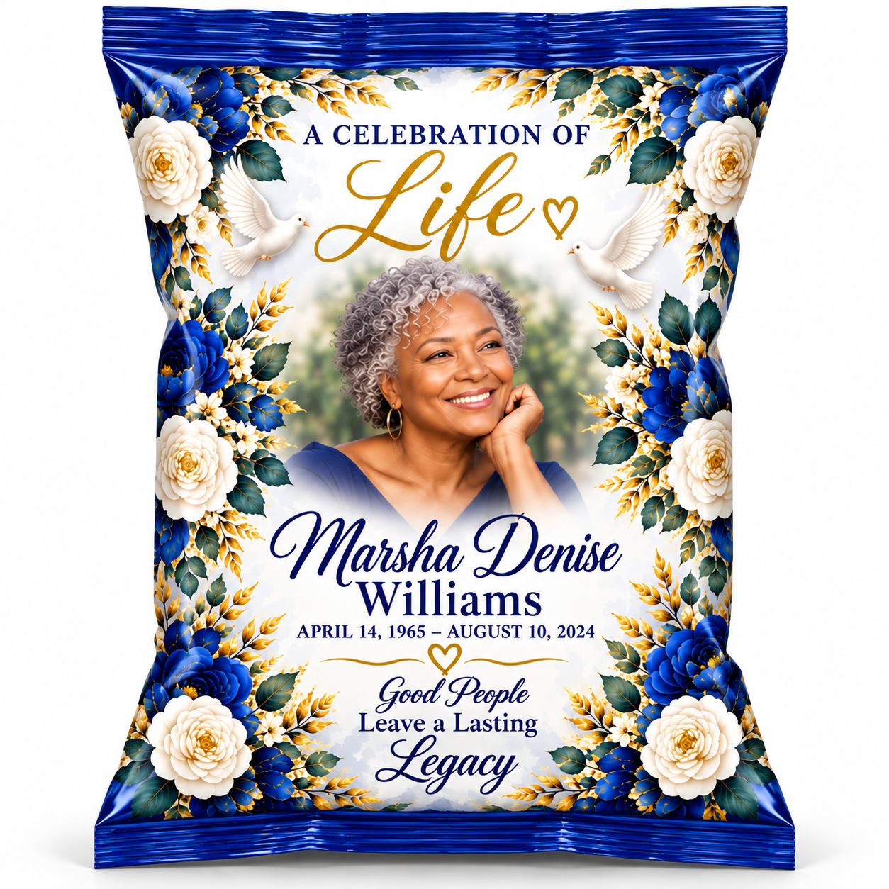 Custom Memorial Chip Bags | Personalized Celebration of Life Favors | Funeral & Repast Snack Bags