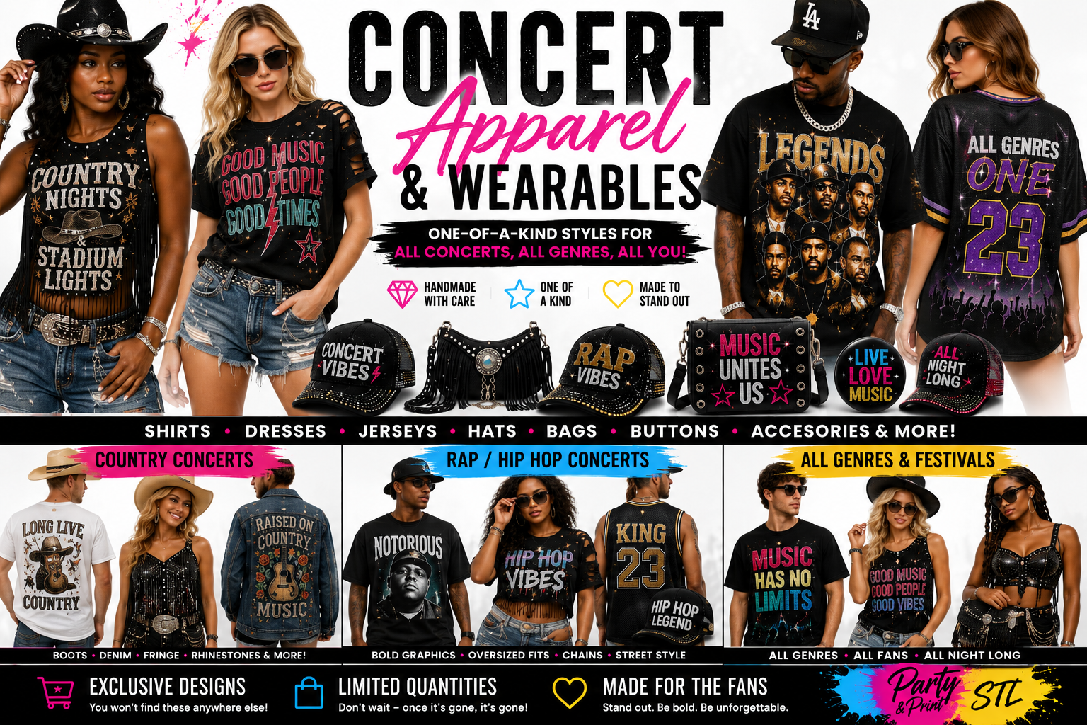 Legends 26 Split Sleeveless Concert Shirt –Size Small | Red & Black Glitter Statement Shirt | One of a Kind