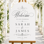 Elegant Script Wedding Welcome Sign | Personalized Wedding Welcome Board