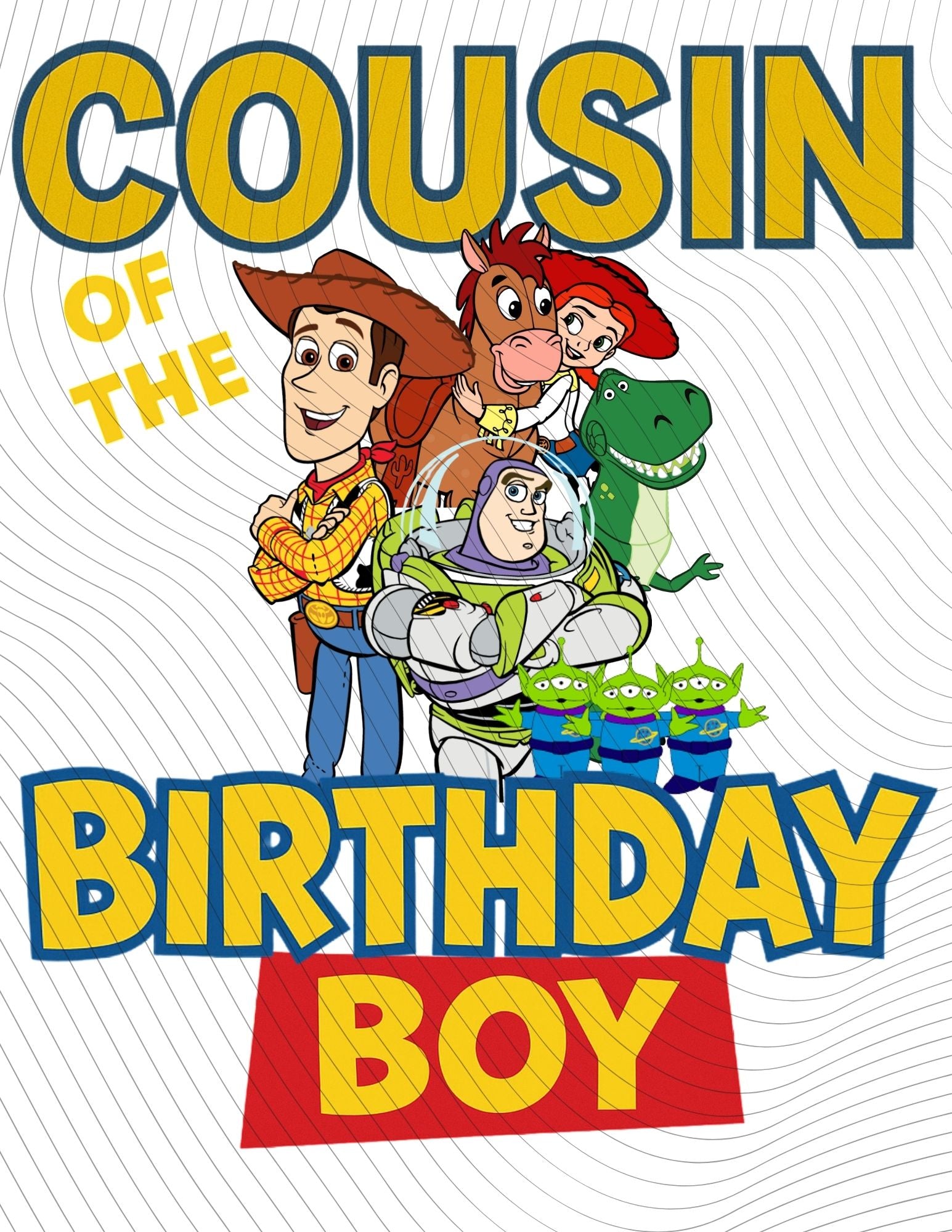 Woody and Friends Birthday Crew Shirt – Mommy, Daddy, Brother, Sister, Aunt, Uncle, Grandma, Grandpa | Printed DTF Transfer or Digital Download