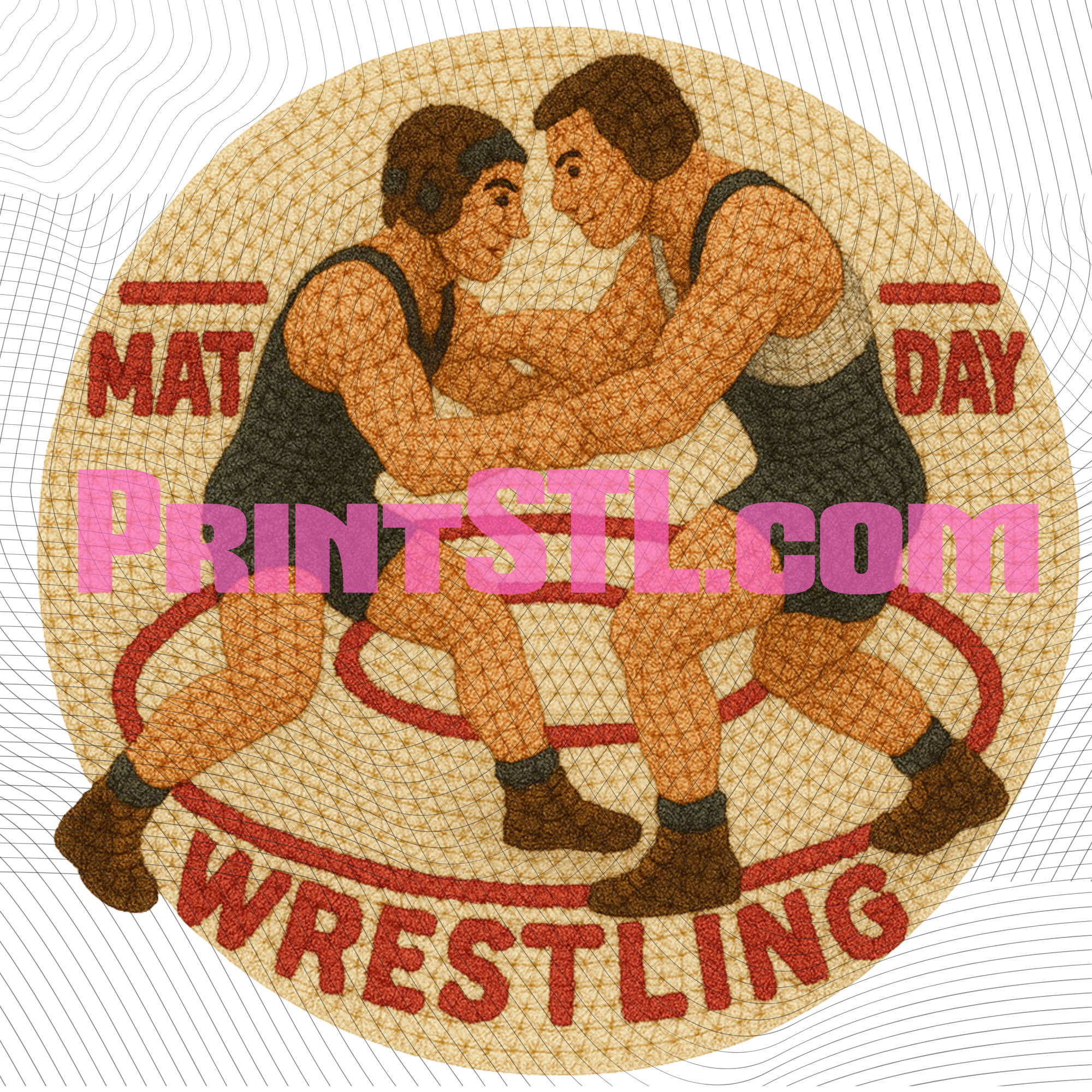 Crochet Wrestling “MAT DAY” Design – Digital Download or Printed DTF Transfer