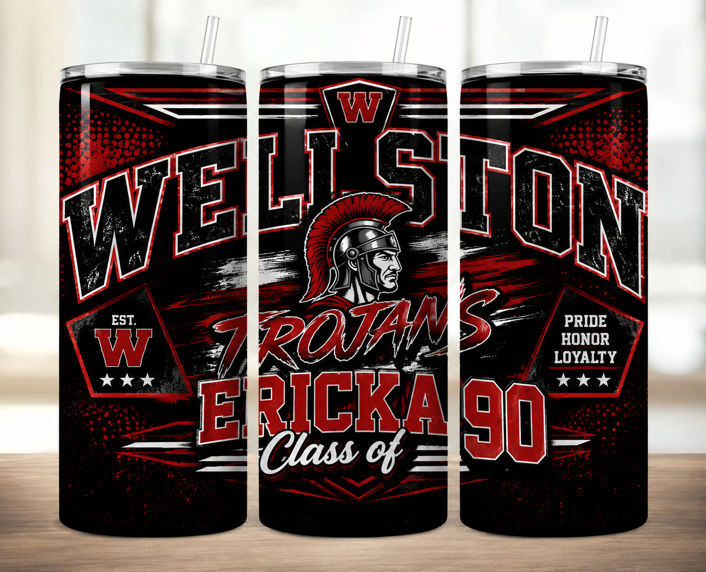 Wellston Trojans Varsity Metal Skinny Tumbler | Custom Name & Class Year