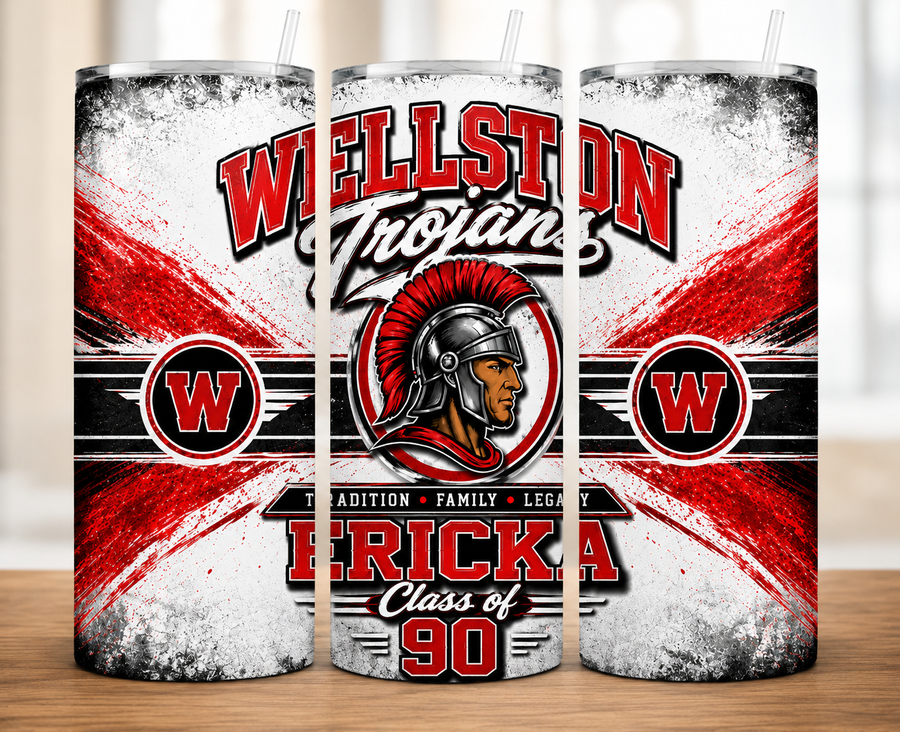 Wellston Trojans Spirit Metal Skinny Tumbler | Custom Name & Class Year
