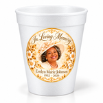 Memorial Disposable Cups| 12 Pieces | Funeral & Repast Décor