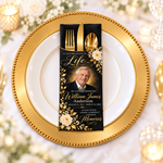 Custom Memorial Silverware Holder | Personalized Celebration of Life Utensil Sleeve | Funeral & Repast Table Décor