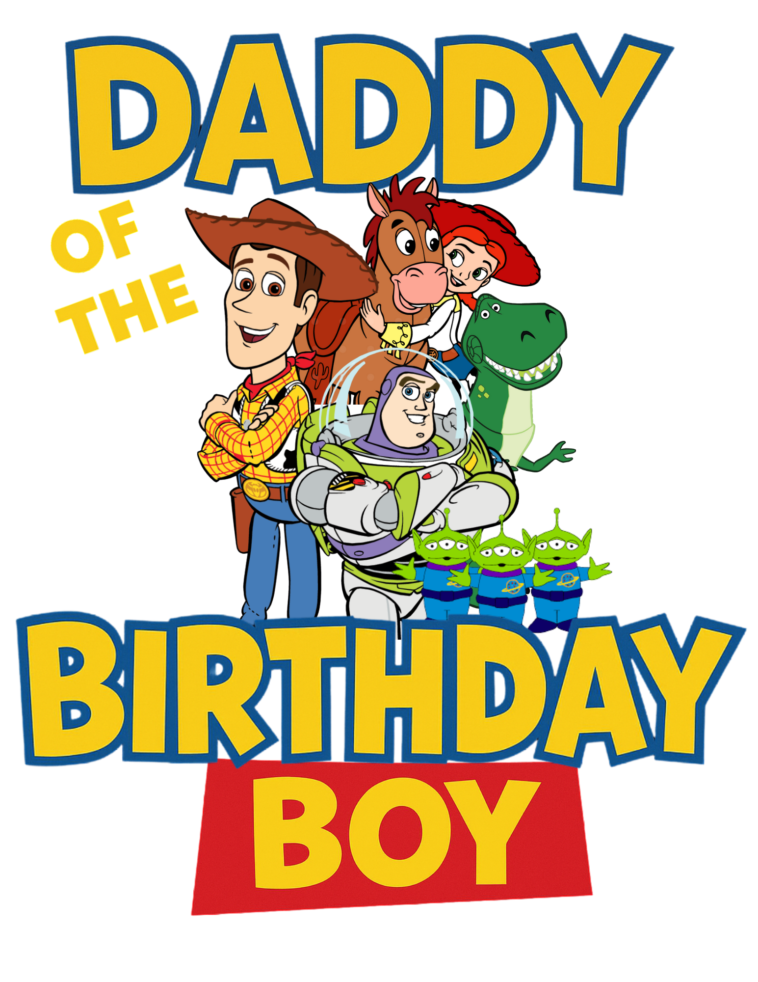 Woody and Friends Birthday Crew Shirt – Mommy, Daddy, Brother, Sister, Aunt, Uncle, Grandma, Grandpa | Printed DTF Transfer or Digital Download