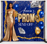 Diamond Prom Send-Off Backdrop | Luxury Agate Sparkle Photo Background