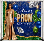 Diamond Prom Send-Off Backdrop | Luxury Agate Sparkle Photo Background