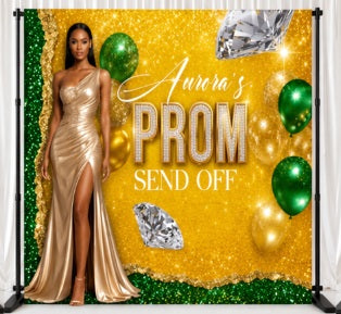 Diamond Prom Send-Off Backdrop | Luxury Agate Sparkle Photo Background