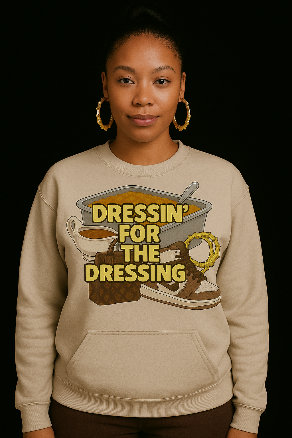 She’s Dressing For the Dressing – Women’s Thanksgiving Graphic Tee, Hoodie & Sweatshirt