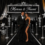 Hollywood Red Carpet Prom Backdrop – Custom Photo, Name & Colors | Prom Send-Off Backdrop