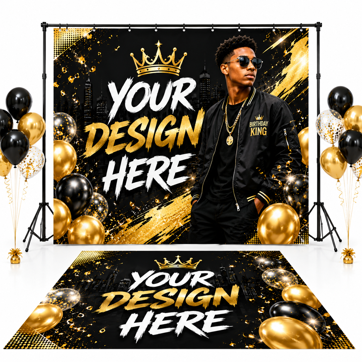 Birthday Backdrop & Floor Decal Set | Essential Birthday Package | Personalized Birthday Party Decor