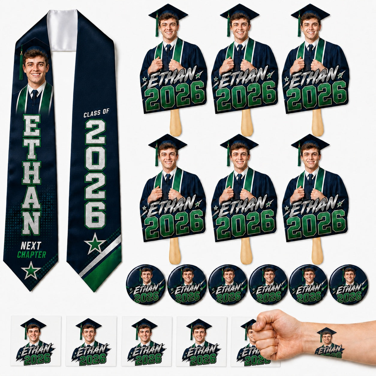 Family Celebration Graduation Keepsake Package | Graduation Stole | 18 Grad Keepsakes